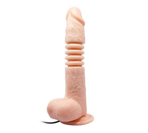 Телесный вибратор с вращением и поступательными движениями Thunder Up - 22 см.