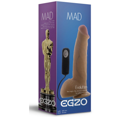 Реалистичный вибратор на присоске Mad Oscar - 20,5 см.