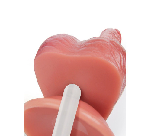 Телесный вибратор-реалистик с имитацией семяизвержения - 26 см.