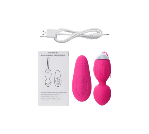 Розовые виброшарики TELLA с пультом-стимулятором