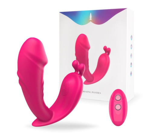 Розовый вибромассажёр с пультом дистанционного управления