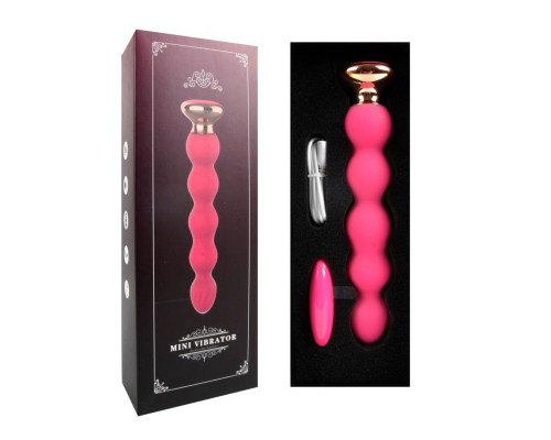 Заказать Розовый вибратор-ёлочка Mini Vibrator с пультом ДУ - 19 см.