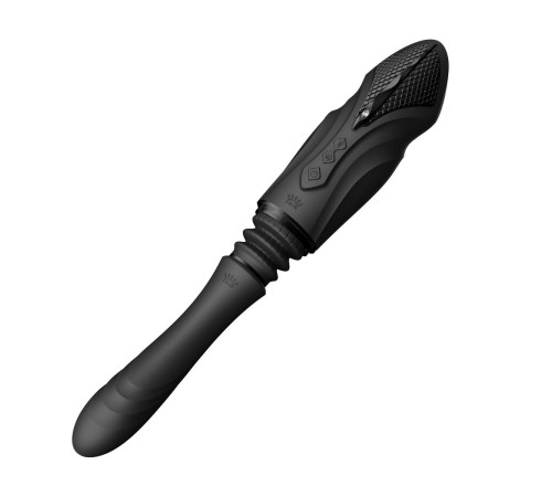 Черная секс-машина с функцией нагрева, насадками и присоской Sesh