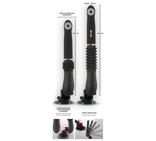 Черная секс-машина с пультом ДУ RC Fucking Machine 2.0