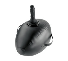 Черный надувной мяч с платформой для фиксации дилдо Body Dock Inflatable Love Ball