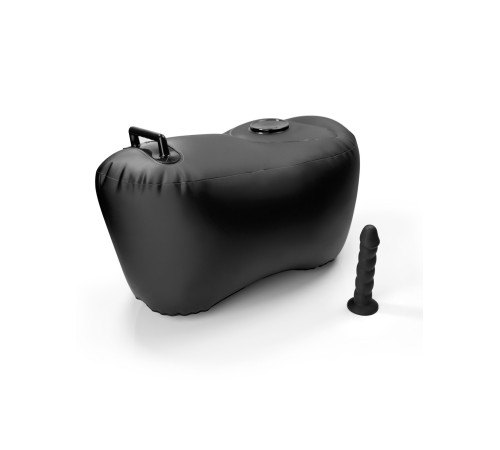 Черное надувное кресло с платформой для фиксации дилдо Body Dock Inflatable Love Seat