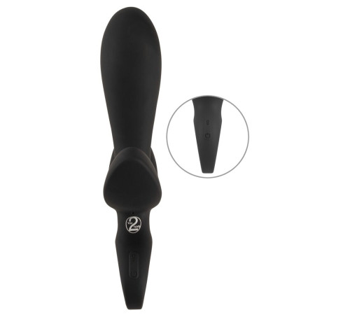 Черный вибратор с функцией расширения Inflatable Triple Vibrator - 18,9 см.