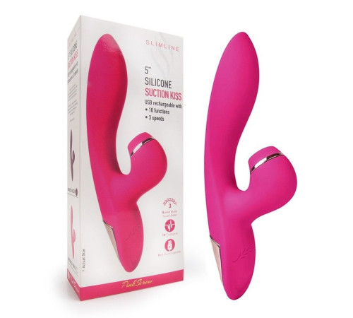 Розовый вибратор-кролик с вакуумной стимуляцией 5’’ Silicone Suction Kiss - 20,3 см. Розовый вибратор-кролик с вакуумной стимуляцией 5’’ Silicone Suction Kiss - 20,3 см.