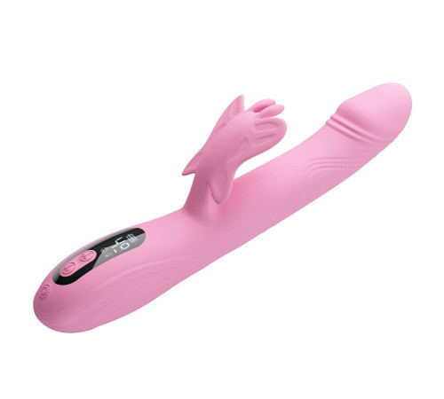 Нежно-розовый вибростимулятор-кролик Abella - 24 см.