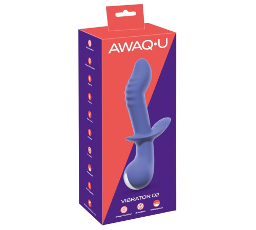 Сиреневый вибратор AWAQ.U Vibrator 02 - 21,6 см.