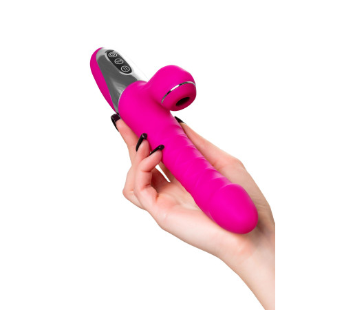 Розовый вибратор с вакуум-волновой стимуляцией клитора To-Frolly - 21,5 см.