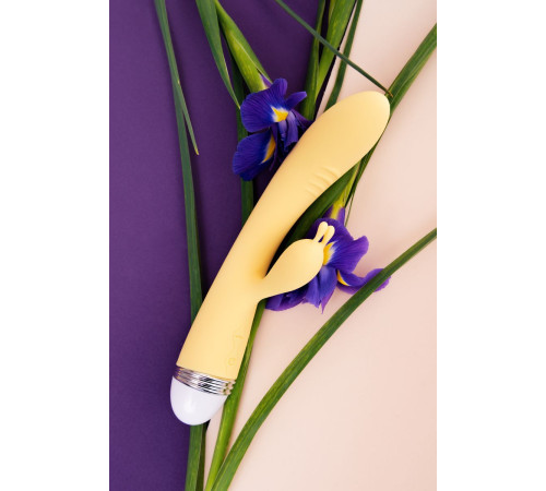 Желтый вибратор-кролик Aster - 22 см.