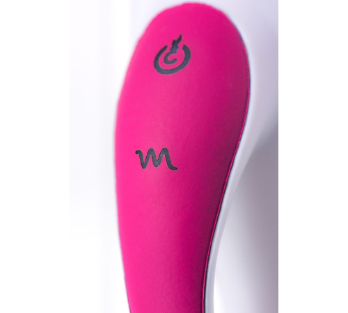 Розовый вибратор с клиторальным стимулятором ELLY с подогревом - 21,5 см.