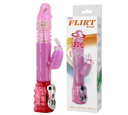 Вибромассажер с ротацией, возвратно-поступательным движением и стимулятором клитора - 29 см.