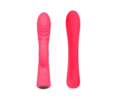 Красный перезаряжаемый вибратор-кролик - 19,1 см.