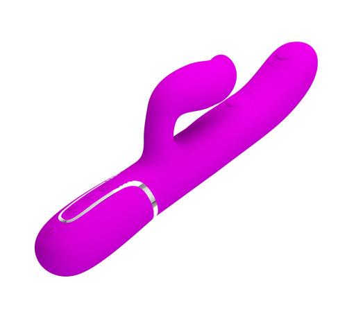 Лиловый вибратор-кролик с пульсацией Gigi - 22,8 см.