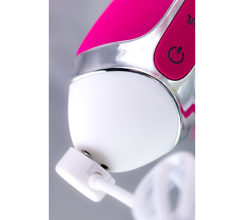 Розовый вибратор с клиторальным стимулятором Balle - 23 см.