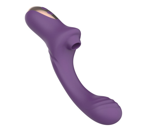 Фиолетовый вагинально-клиторальный вибратор
