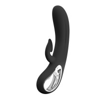 Черный вибратор-кролик Romance Massage - 24 см.