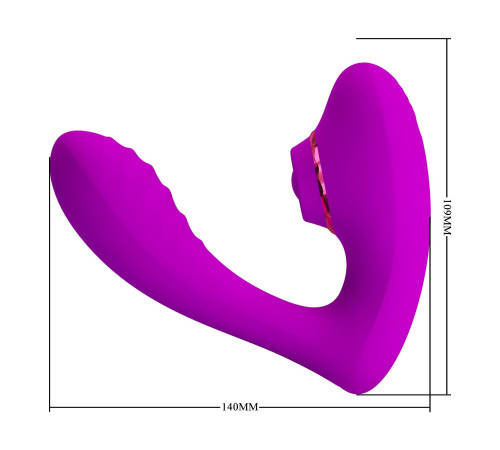 Лиловый вибратор с клиторальной стимуляцией Nauty