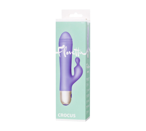 Сиреневый вибратор с клиторальной стимуляцией Crocus - 17,5 см.
