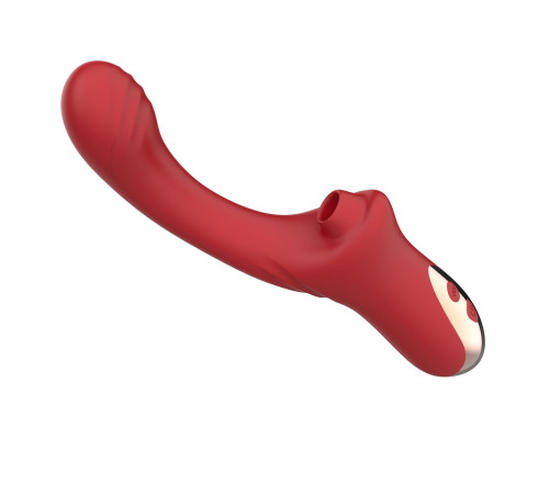 Красный вагинально-клиторальный вибратор