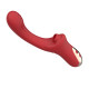 Красный вагинально-клиторальный вибратор