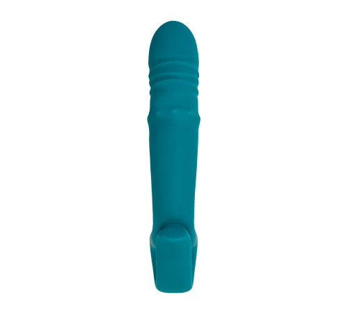 Зеленый вибратор с функцией Up Down и стимулирующим кольцом Mija - 19 см.
