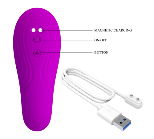 Лиловый вибратор с клиторальной стимуляцией Nauty