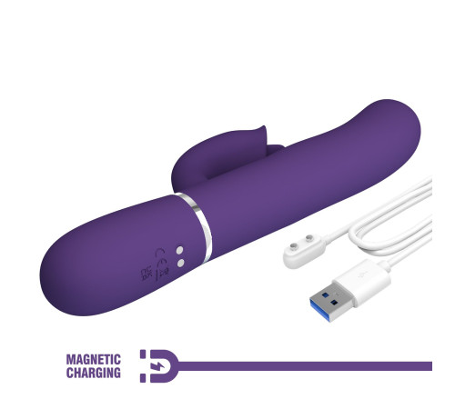 Сливовый вибратор-кролик с пульсацией Gigi - 22,8 см.