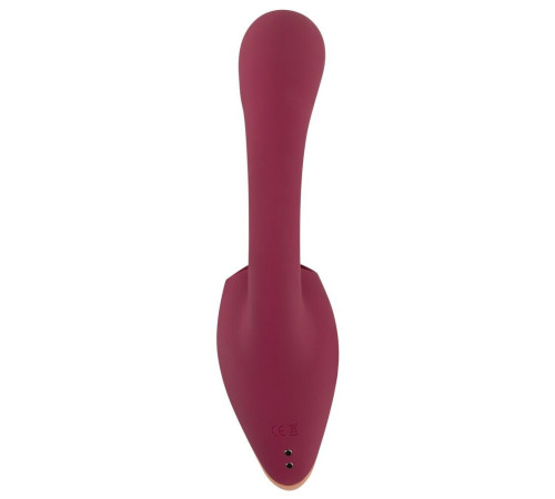 Малиновый вибратор с подвижными язычками 2 Function Vibrator - 20,6 см.