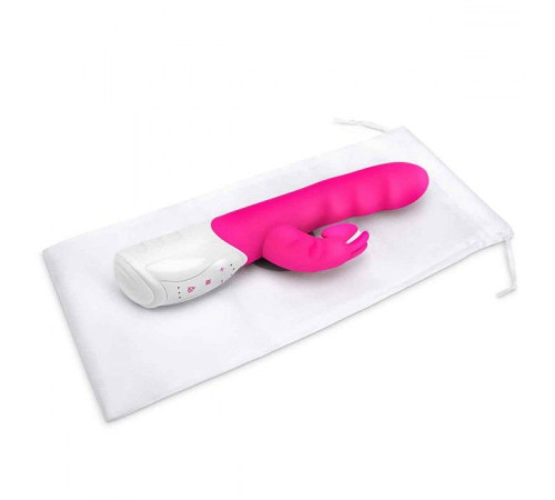 Розовый вибромассажер с клиторальной стимуляцией Clitoral Suction Rabbit - 24,5 см.