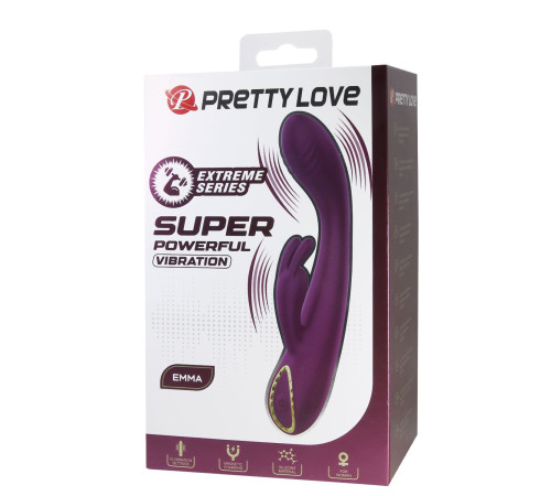 Фиолетовый вибратор со стимулятором клитора Emma - 15,8 см.