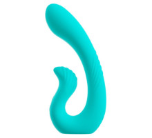Бирюзовый вибратор NAIRA Dual Heads Vibrator - 17,5 см.