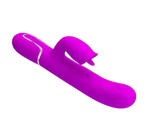 Лиловый вибратор-кролик с пульсацией Gigi - 22,8 см.