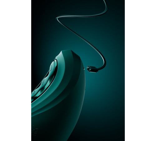 Зеленый вибростимулятор-кролик с функцией нагрева Ares - 24,6 см.