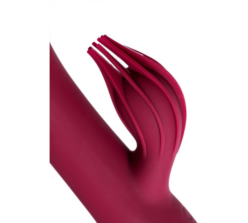 Бордовый вибратор-кролик Sangra - 20,5 см.