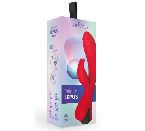 Красный вибратор-кролик Lepus с ребрышками