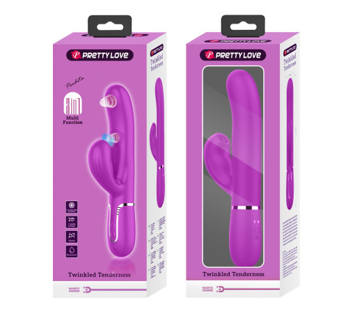 Лиловый вибратор-кролик с пульсацией Perdita - 22,8 см.