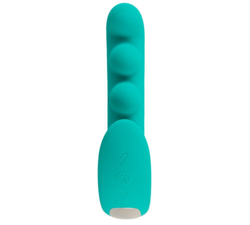 Зеленый вибратор SYLORA Unique Beads Vibrator - 17 см.