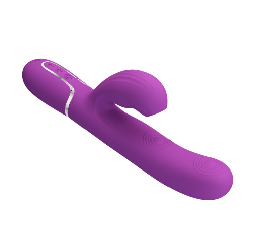 Фиолетовый вибратор с клиторальным отростком Perdita - 22,8 см.