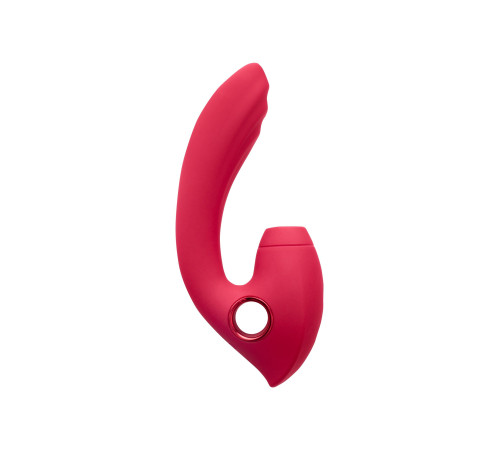 Красный вибратор с вакуум-волновым стимулятором клитора Grace