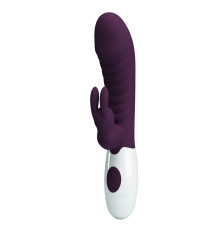 Фиолетовый вибратор-кролик Naughty Bunny - 19,8 см.