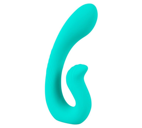 Бирюзовый вибратор NAIRA Dual Heads Vibrator - 17,5 см.