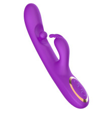 Фиолетовый вибратор-кролик с вращающимся шариком