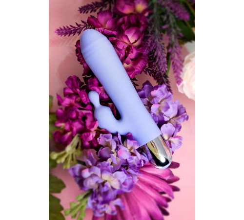 Сиреневый вибратор с клиторальной стимуляцией Crocus - 17,5 см.