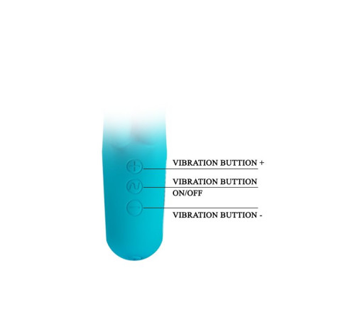 Бирюзовый вибратор Chris с клиторальным отростком - 15,4 см.