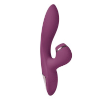 Сливовый вибратор-кролик с вакуумной стимуляцией 5’’ Silicone Suction Kiss - 20,3 см.