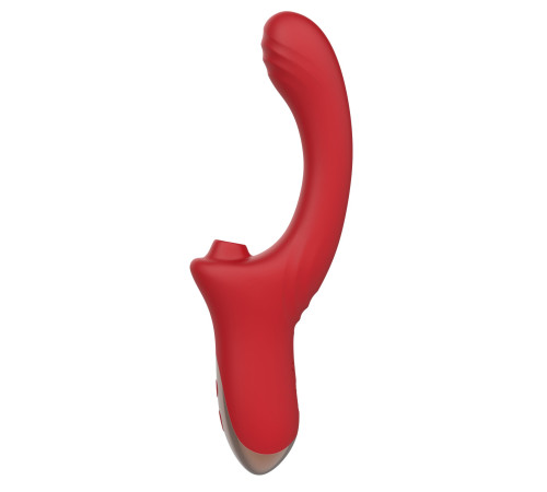 Красный вагинально-клиторальный вибратор