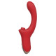 Красный вагинально-клиторальный вибратор